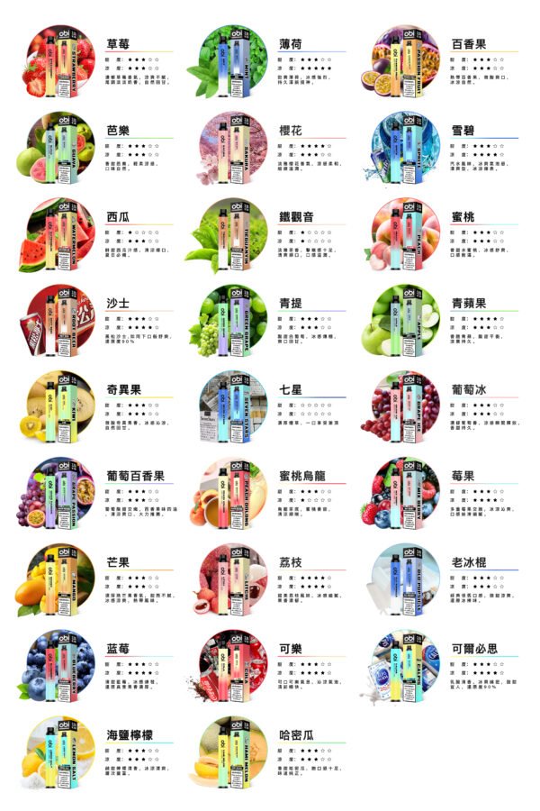 【Obi】一次性拋棄式電子煙 8000口｜可充電 × 大容量 × 超多口味
